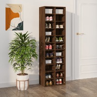  Shoe Cabinet Brown Oak 54x34x183 cm Engineered Wood