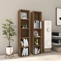  CD Cabinets 2 pcs Brown Oak 21x16x93.5 cm Engineered Wood
