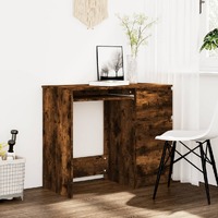  Desk Smoked Oak 90x45x76 cm Engineered Wood