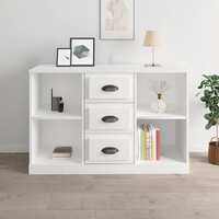  Sideboard High Gloss White 104.5x35.5x67.5 cm Engineered Wood