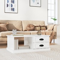  Coffee Table High Gloss White 90x50x35 cm Engineered Wood