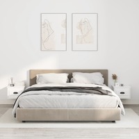  Wall-mounted Bedside Cabinets 2 pcs White 41.5x36x28cm