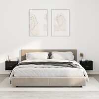  Wall-mounted Bedside Cabinets 2 pcs Black 41.5x36x28cm