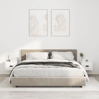  Wall-mounted Bedside Cabinets 2 pcs High Gloss White 41.5x36x28cm