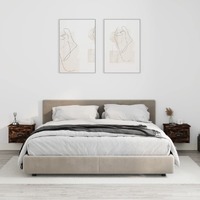  Wall-mounted Bedside Cabinets 2 pcs Smoked Oak 41.5x36x28cm