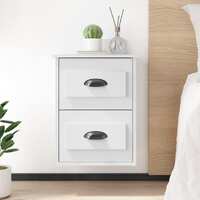  Wall-mounted Bedside Cabinet White 41.5x36x53cm