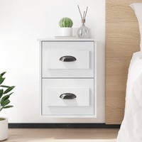  Wall-mounted Bedside Cabinets 2 pcs White 41.5x36x53cm