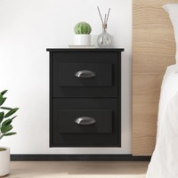  Wall-mounted Bedside Cabinet Black 41.5x36x53cm