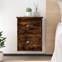  Wall-mounted Bedside Cabinets 2 pcs Smoked Oak 41.5x36x53cm