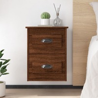  Wall-mounted Bedside Cabinets 2 pcs Brown Oak 41.5x36x53cm