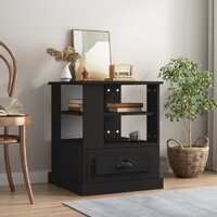  Side Table Black 50x50x60 cm Engineered Wood
