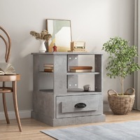  Side Table Concrete Grey 50x50x60 cm Engineered Wood