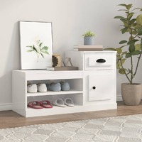  Shoe Cabinet High Gloss White 100x42x60 cm Engineered Wood