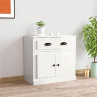  Sideboard High Gloss White 70x35.5x67.5 cm Engineered Wood