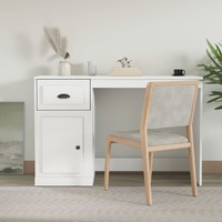  Desk with Drawer White 115x50x75 cm Engineered Wood
