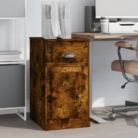  Side Cabinet with Drawer Smoked Oak 40x50x75 cm Engineered Wood