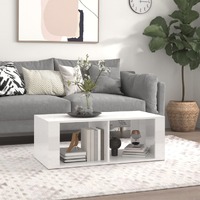  Coffee Table High Gloss White 100x50x36 cm Engineered Wood
