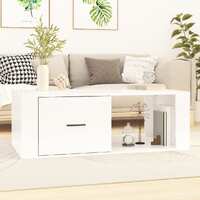  Coffee Table High Gloss White 100x50.5x35 cm Engineered Wood
