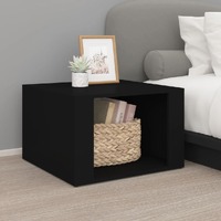  Bedside Table Black 57x55x36 cm Engineered Wood