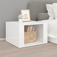  Bedside Table High Gloss White 57x55x36 cm Engineered Wood