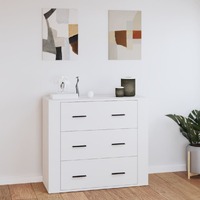  Sideboard White 80x33x70 cm Engineered Wood
