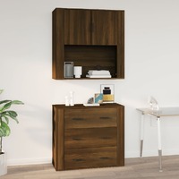  Wall Cabinet Brown Oak 80x33x80 cm Engineered Wood