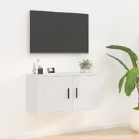  Wall Mounted TV Cabinet High Gloss White 80x34.5x40 cm