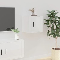 Wall Mounted TV Cabinet High Gloss White 40x34.5x40 cm