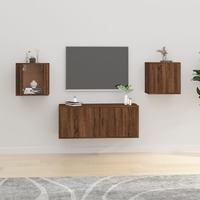  Wall Mounted TV Cabinets 2 pcs Brown Oak 40x34.5x40 cm