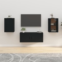  Wall Mounted TV Cabinets 2 pcs Black 40x34.5x60 cm