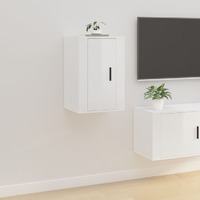  Wall Mounted TV Cabinet High Gloss White 40x34.5x60 cm