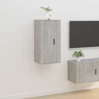  Wall Mounted TV Cabinet Concrete Grey 40x34.5x80 cm