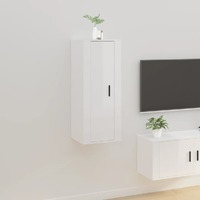  Wall Mounted TV Cabinet High Gloss White 40x34.5x100 cm