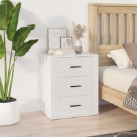  Bedside Cabinet White 50x36x60 cm Engineered Wood