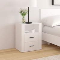  Bedside Cabinet White 50x36x60 cm Engineered Wood