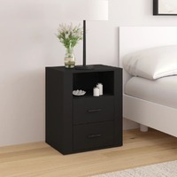  Bedside Cabinet Black 50x36x60 cm Engineered Wood
