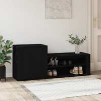 Shoe Cabinet Black 130x35x54 cm Engineered Wood