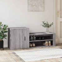  Shoe Cabinet Grey Sonoma 130x35x54 cm Engineered Wood