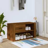  Shoe Cabinet Brown Oak 80x35x45 cm Engineered Wood