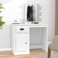  Dressing Table with LED White 90x50x132.5 cm Engineered Wood