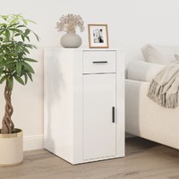  Desk Cabinet High Gloss White 40x49x75 cm Engineered Wood