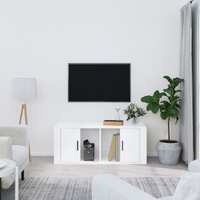  TV Cabinet High Gloss White 100x35x40 cm Engineered Wood