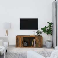  TV Cabinet Smoked Oak 100x35x40 cm Engineered Wood