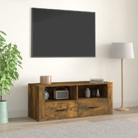  TV Cabinet Smoked Oak 100x35x40 cm Engineered Wood