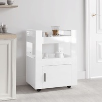  Kitchen Trolley High Gloss White 60x45x80 cm Engineered Wood
