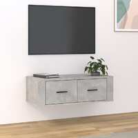  Hanging TV Cabinet Concrete Grey 80x36x25 cm Engineered Wood