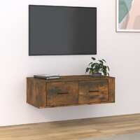  Hanging TV Cabinet Smoked Oak 80x36x25 cm Engineered Wood