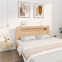  Wall-mounted Bedside Cabinets 2 pcs Sonoma Oak 50x36x25 cm