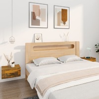  Wall-mounted Bedside Cabinets 2 pcs Smoked Oak 50x36x25 cm