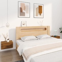  Wall-mounted Bedside Cabinets 2 pcs Brown Oak 50x36x25 cm
